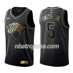 Män New York Knicks Tröja Dennis Smith Jr. 5 Nike Svart Guld Edition Swingman